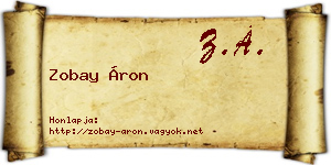 Zobay Áron névjegykártya